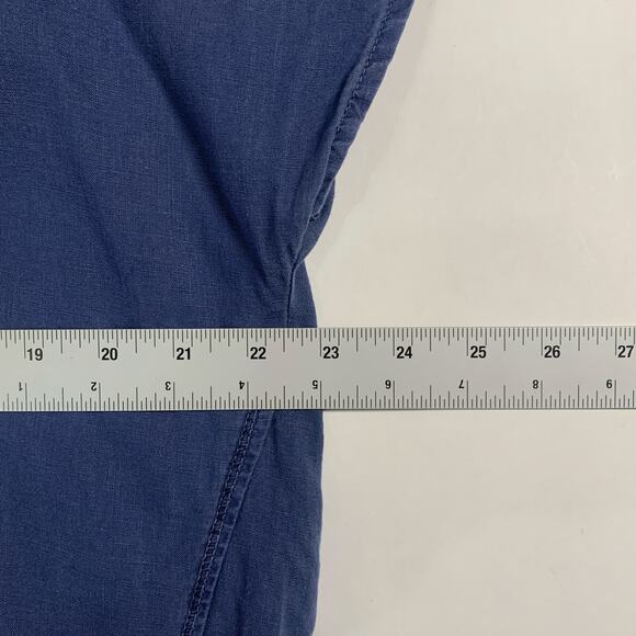 XCVI Wearables L Womens Blue Linen Cotton Blend Shirt Dress Breathable Travel - Picture 7 of 9